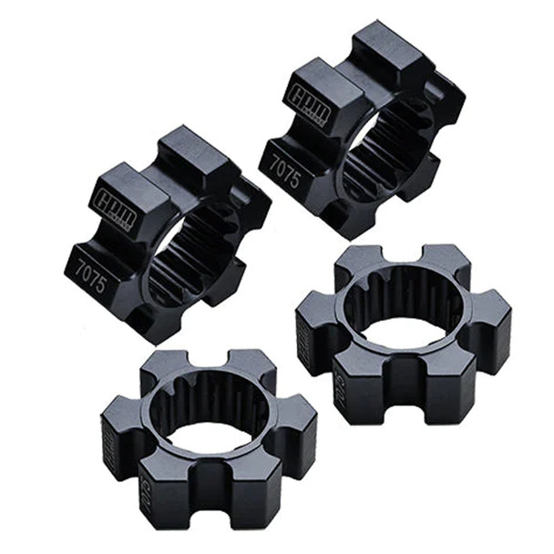 GPM Aluminum 7075-T6 Wheel Hex Hubs Set (4Pcs) Black for Traxxas X-Maxx / XRT