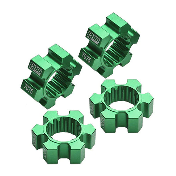 GPM Aluminum 7075-T6 Wheel Hex Hubs Set (4Pcs) Green for Traxxas X-Maxx / XRT