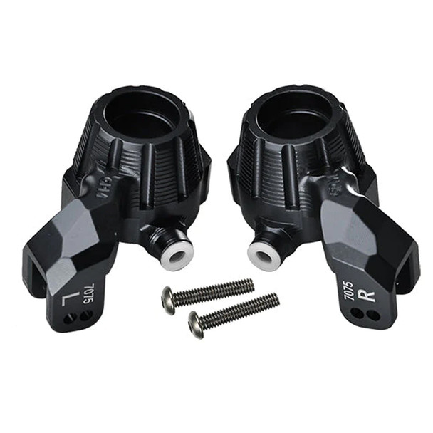 GPM Aluminum 7075-T6 Front Knuckle Arms Steering Blocks Black for Traxxas MAXX