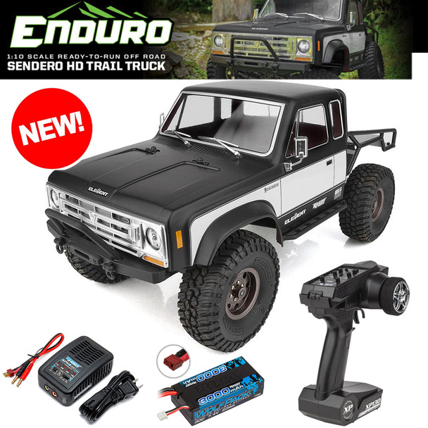 Associated Element 40123C 1/10 Enduro Sendero HD Trail Truck RTR Black Lipo Combo