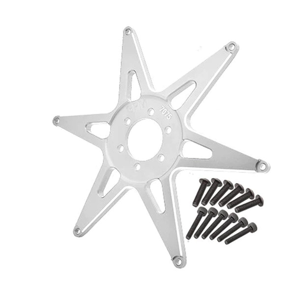 GPM Aluminum 7075 Front Wheel Pattern Buckle Silver for Losi 1/4 Promoto-MX