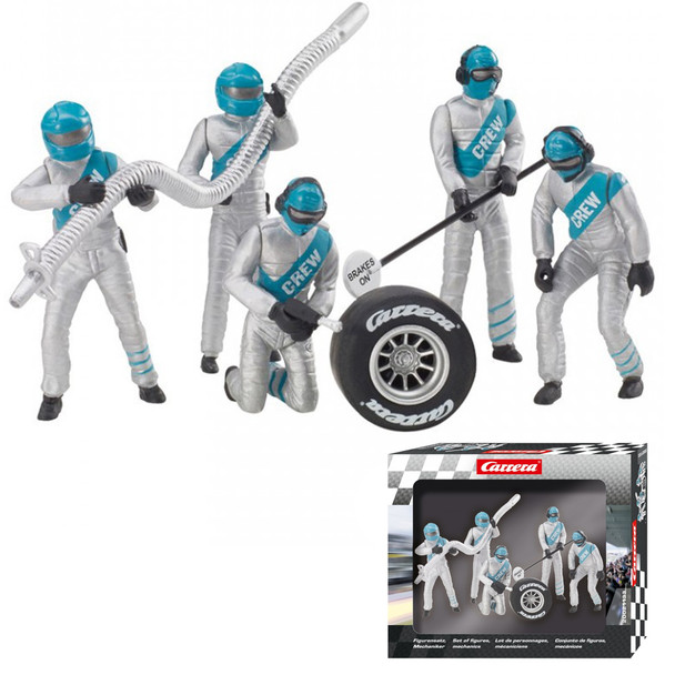 Carrera 21133 Set of Figures Mechanics Carrera Crew Silver/Blue 1/32 Slot Car