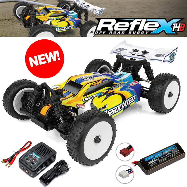 Associated 20185C 1:14 Reflex 14B Ongaro 4WD Electric RTR Off-Road Buggy Lipo Combo