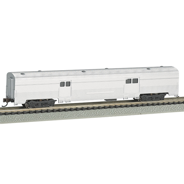 Bachmann 14654 Unlettered Aluminum Silver - 72 Ft 2-Door Baggage Car N Scale