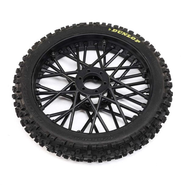 Losi LOS46004 Dunlop MX53 Front Tire Mounted Black Wheel for Promoto-MX