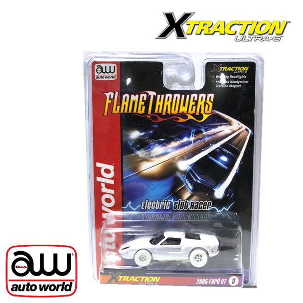 Auto World Xtraction Flamethrower R33 2005 Ford GT 40 iWheels HO Slot Car