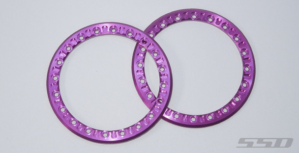 SSD RC SSD00579 2.2” Purple Aluminum Beadlock Rings (2)