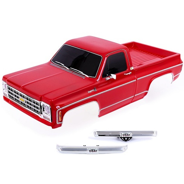 Traxxas 9212R Complete 1979 Chevrolet K10 Truck Painted Red Body for TRX-4