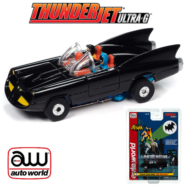 Auto World Thunderjet Comic Book 1968 Batmobile Black HO Scale Slot Car