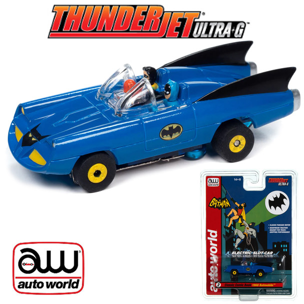 Auto World Thunderjet Comic Book 1968 Batmobile Blue HO Scale Slot Car