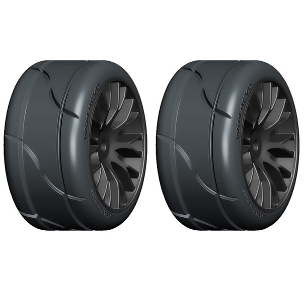 GRP GWX04-XM1 1:5 TC – W04 REVO – XM1 Soft Tires Mounted on Black Rim (2)