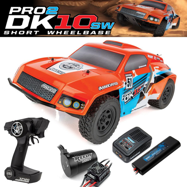 Associated 90038C 1/10 Pro2 DK10SW 2WD RTR Desert Buggy Lipo Combo Orange/Blue