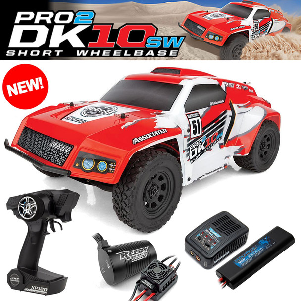 Associated 90039C 1/10 Pro2 DK10SW 2WD Off-Road RTR Buggy Lipo Combo Red / White