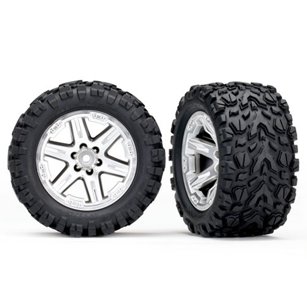 Traxxas 6773R Talon Extreme 2.8 Tires RXT Chrome Wheels w/ Foam Inserts : Rustler 4x4