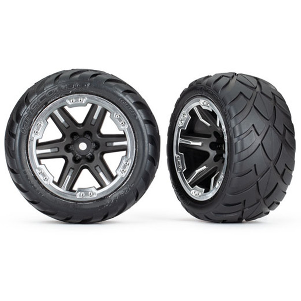 Traxxas 6775X Anaconda 2.8'' Tires w/Chrome Wheels / Foam Inserts (2) for Rustler 4x4