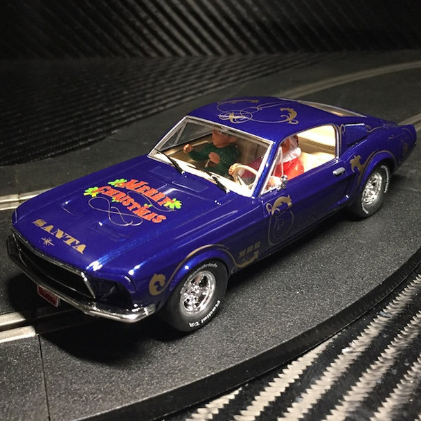 Pioneer P072 Mustang 390 GT 'Santa's 'Stang' Tinsel Blue Slot Car 1/32 Scalextric DPR