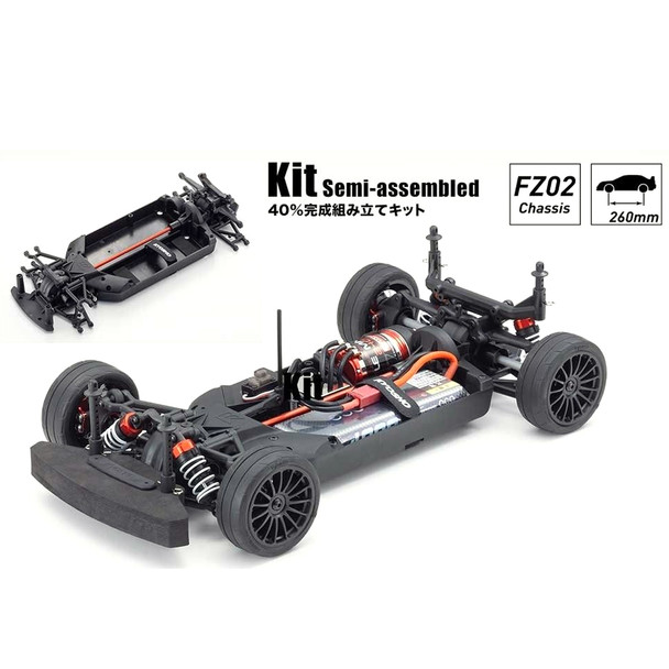 Kyosho 34461C RC 1/10 Electric Powered 4WD Touring Car FAZER Mk2 FZ02 Chassis Kit