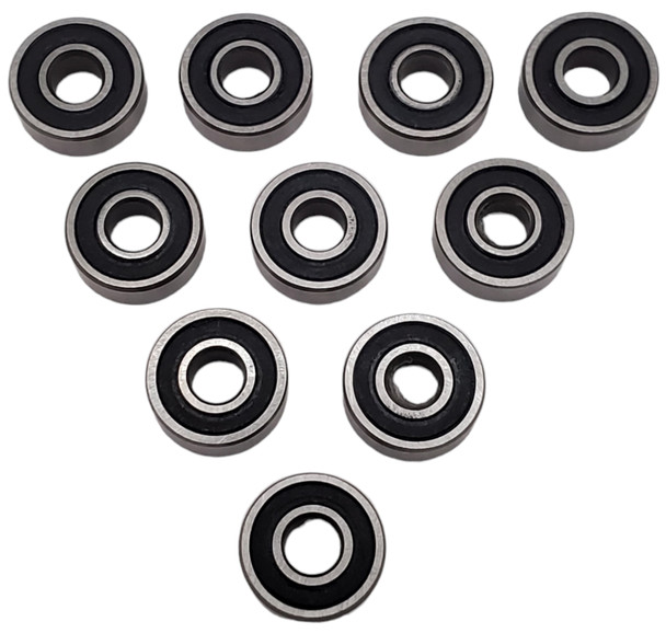 NHX RC Steel Ball Bearings 3x8x3mm, 10 pcs, Rubber Sealed, PTFE Coated