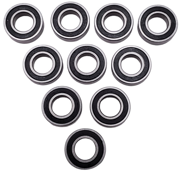 NHX RC Steel Ball Bearings 5x10x3mm, 10 pcs, Rubber Sealed, PTFE Coated