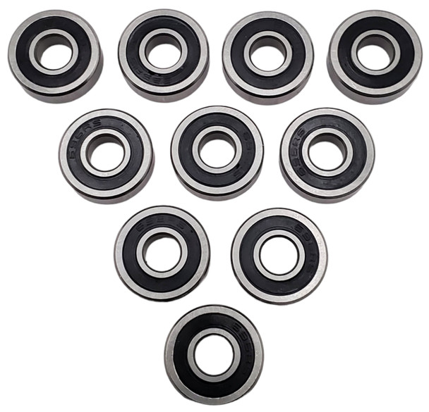 NHX RC Steel Ball Bearings 6x16x5mm, 10 pcs, Rubber Sealed, PTFE Coated