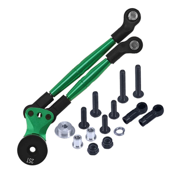 GPM Aluminum Hi-Torque Servo Saver 25T Green w/ Alum Tie Rod for Tamiya Lunch Box