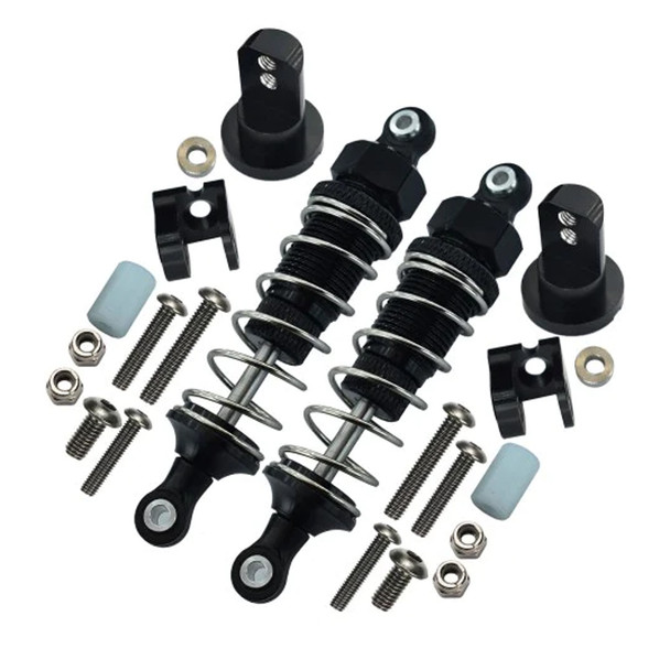 GPM Alum Front Adjustable Spring Shocks (70mm) & Protector Mount Black for Tamiya Lunch Box