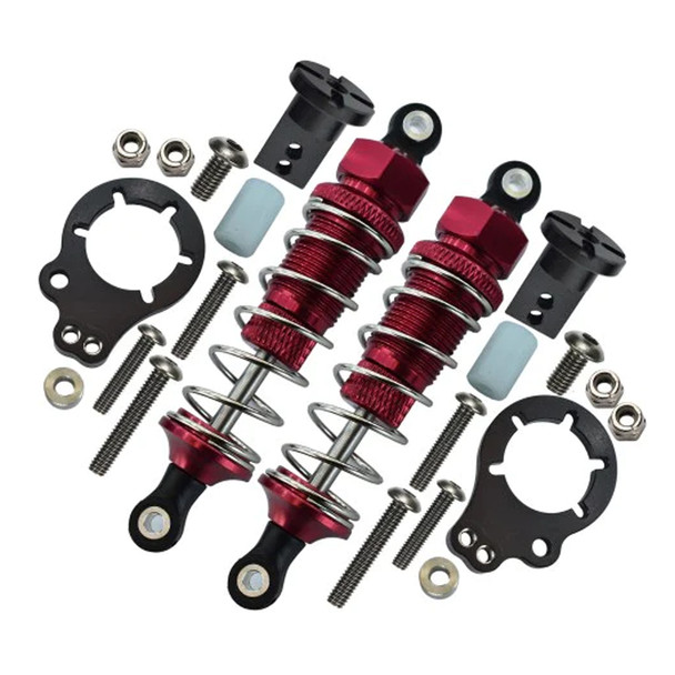 GPM Alum Rear Adjustable Spring Shocks (75mm) & Protector Mount Red for Tamiya Lunch Box