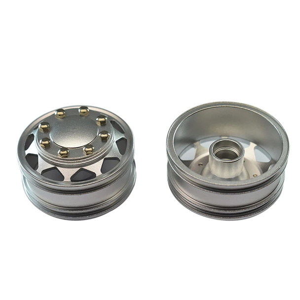 GPM Racing Aluminum Front Wheel Silver w/ Hex Driver for 1/14 Tamiya Truck