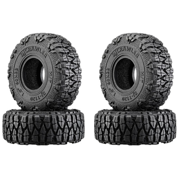 GPM 1.0 Inch Adhesive Rubber Tires 60x22mm w/Foam Inserts for 1/18 TRX4M
