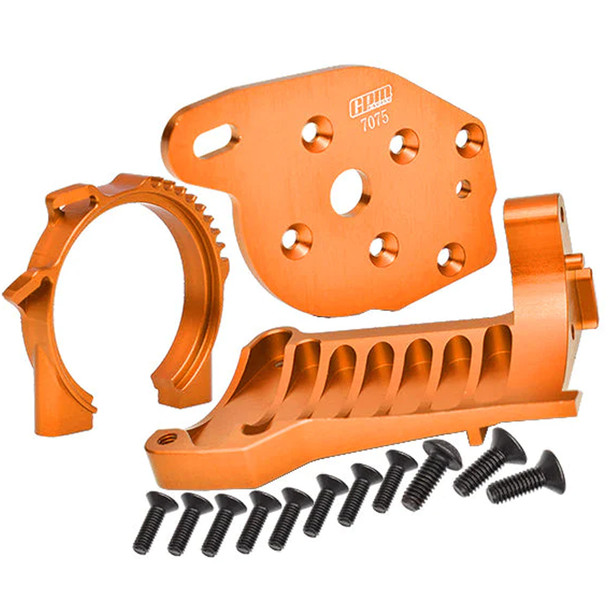 GPM Racing Aluminum Motor Mounts Orange for Traxxas 1/10 Maxx