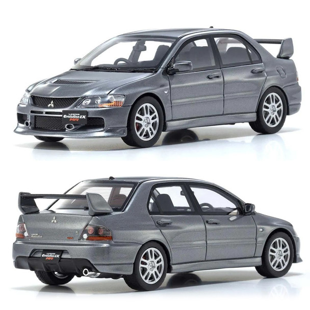 Kyosho KSR43111GR 1/43 Mitsubishi Lancer Evolution IX MR Diecast Gray Car