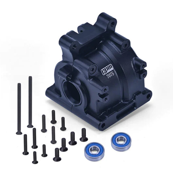 GPM Racing Aluminum 7075 Rear Bulkhead Black for Losi 1:10 Lasernut U4 Tenacity