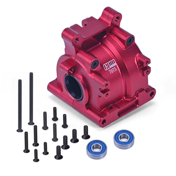 GPM Racing Aluminum 7075 Rear Bulkhead Red for Losi 1:10 Lasernut U4 Tenacity