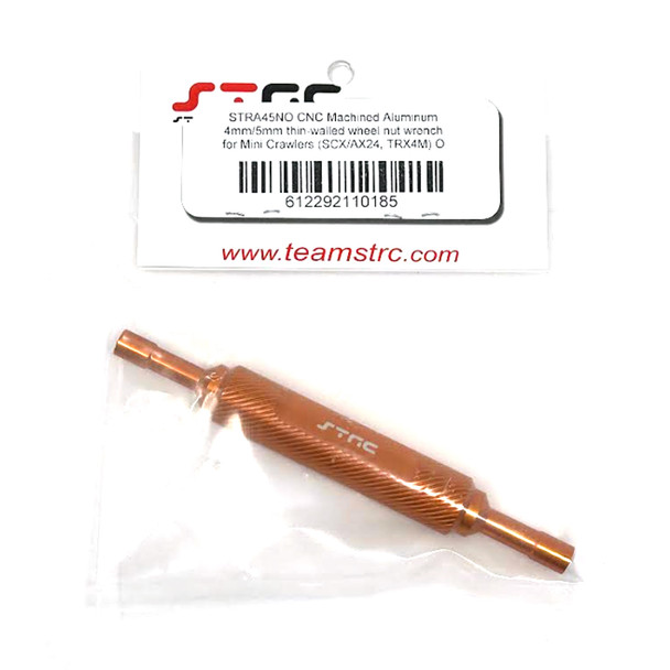 STRC STRA45NO Aluminum 4mm/5mm Thin-Walled Wheel Nut Wrench Orange for AX24/TRX4M