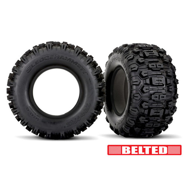 Traxxas 7870 Belted Sledgehammer Dual-Profile 4.3″ x 5.7″ Tires w/ Foam Inserts (2) for X-Maxx
