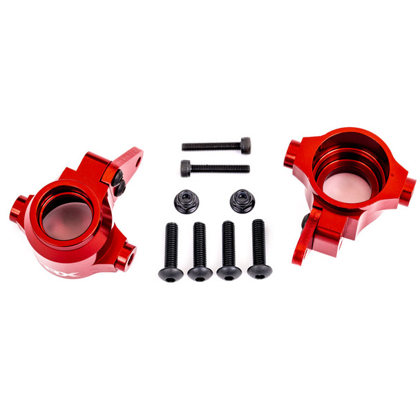 Traxxas 9635R Aluminum Left & Right Steering Block Arms Red (2) for Sledge