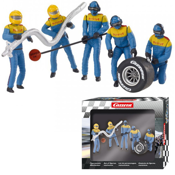 Carrera 21132 Set of Figures Mechanics Carrera Crew Blue/Yellow 1/32 Slot Car