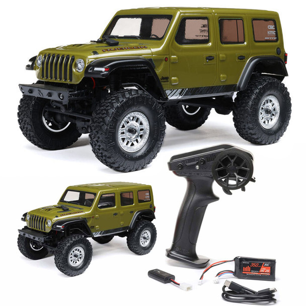 Axial AXI00002V3T4 1/24 SCX24 Jeep Wrangler JLU 4X4 Rock Crawler Brushed RTR Green