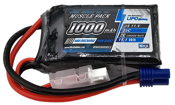 NHX RC Muscle Pack 3S 11.1V 1000mAh 35C Lipo Battery w/ EC2 Connector