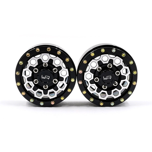 Yeah Racing WL-0176BK 1.55 Aluminum CNC 9 Spoke Beadlock Wheel (2Pcs)