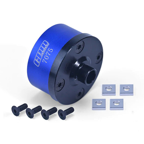 GPM Medium Carbon Steel+Alum 7075 Front/Middle Or Rear Diff Case Blue for LMT