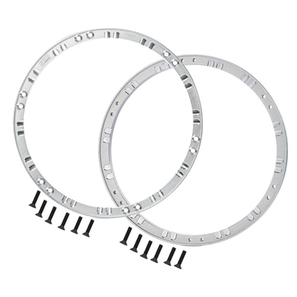 GPM Aluminum 7075 Front Wheel Reinforcement Rings Set Silver for Losi 1/4 Promoto-MX