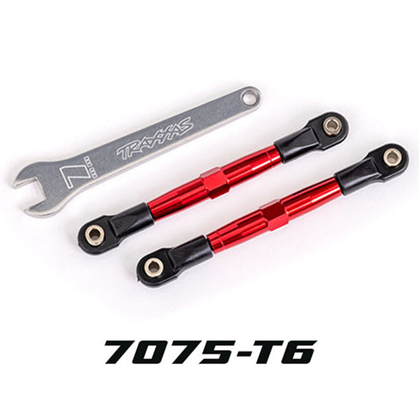 Traxxas 2445R Aluminum Front Toe Links 75mm Red (2) for Bandit / Drag Slash