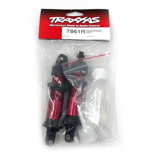 Traxxas 7861R Aluminum Medium-Length GTX Shocks (2) Red for XRT