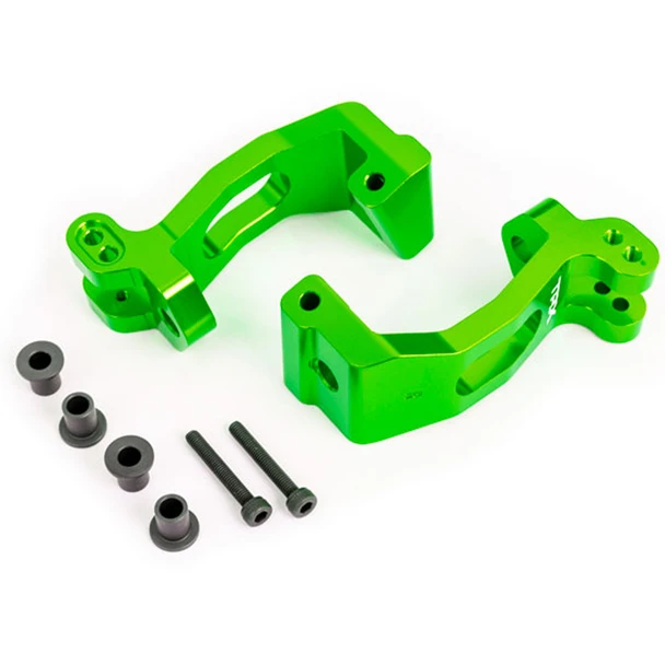 Traxxas 9532G Aluminum L/R Caster Blocks C-Hub Green w/ Kingpin Bushings (4) for Sledge