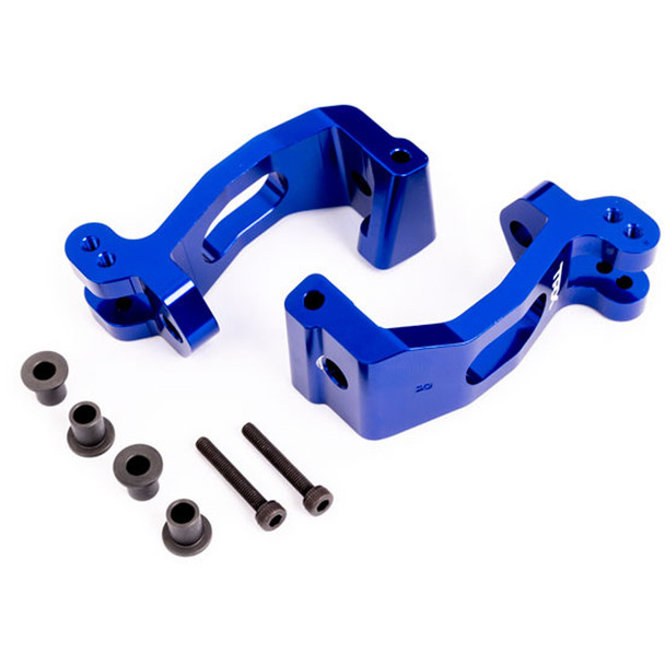 Traxxas 9532X Aluminum L/R Caster Blocks C-Hub Blue w/ Kingpin Bushings (4) for Sledge