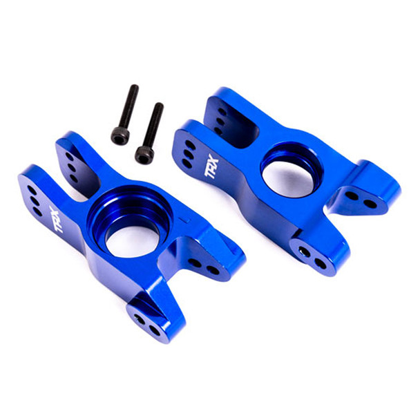 Traxxas 9552X Aluminum Left & Right Carriers Stub Axle (2) Blue for Sledge