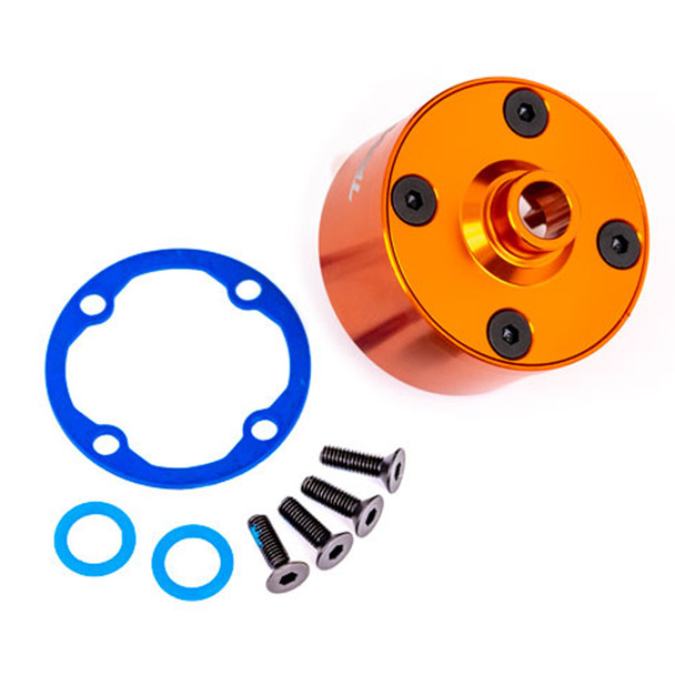 Traxxas 9581T Alum Differential Housing Orange w/Ring Gear Gasket/O-Rings for Sledge