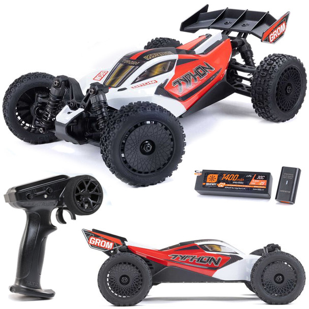 ARRMA ARA2106T2 TYPHON GROM MEGA 380 Brushed 4X4 Small Scale Buggy RTR Red/White