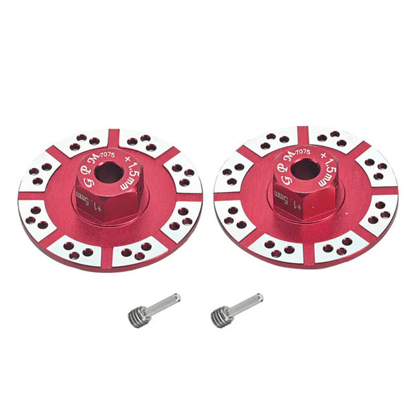 GPM Alum 7075 +1.5mm Hex w/Brake Disk/Silver Lining Red for Losi Baja/Rock Rey